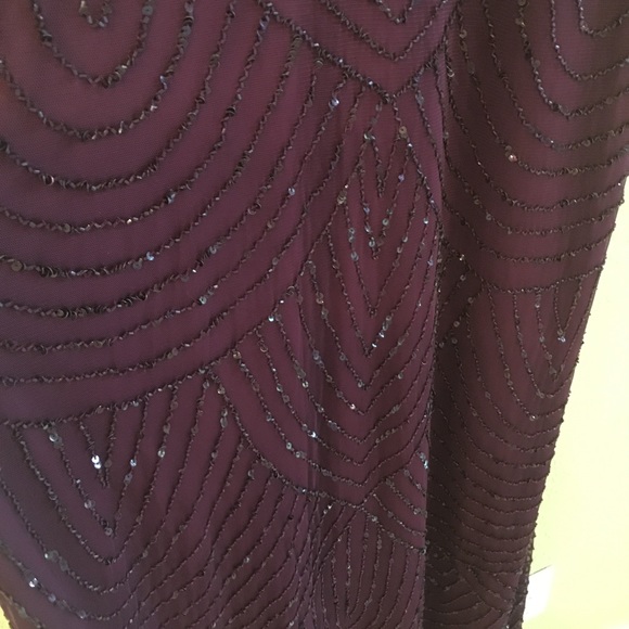 ADRIANNA PAPELL Art Deco Beaded Blouson Gown Dress - Picture 5 of 14